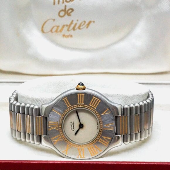 CARTIER Must De 21 Gold Silver 31mm Unisex Quartz Watch main image 4